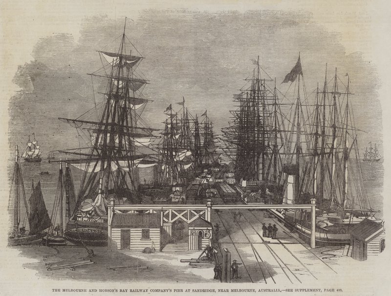De pier van de Melbourne en Hobson