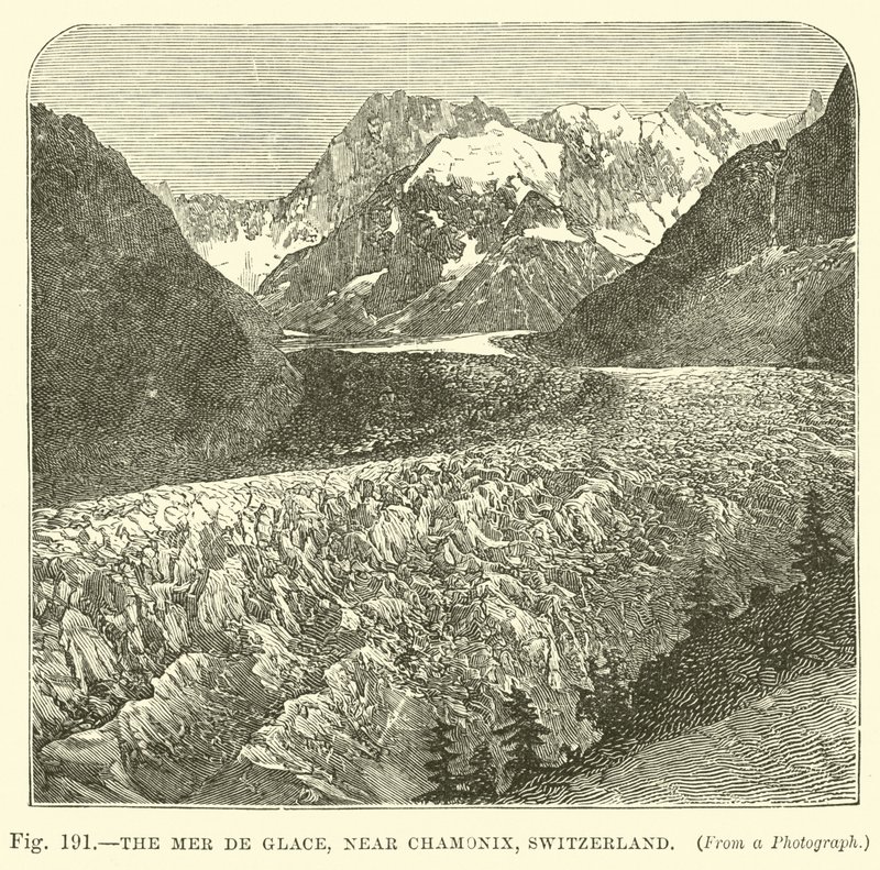 De Mer de Glace, nabij Chamonix, Zwitserland door English School
