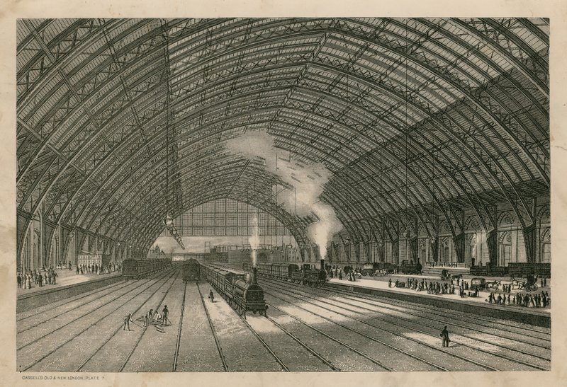 Het Midland Railway Station, St Pancras, Londen door English School