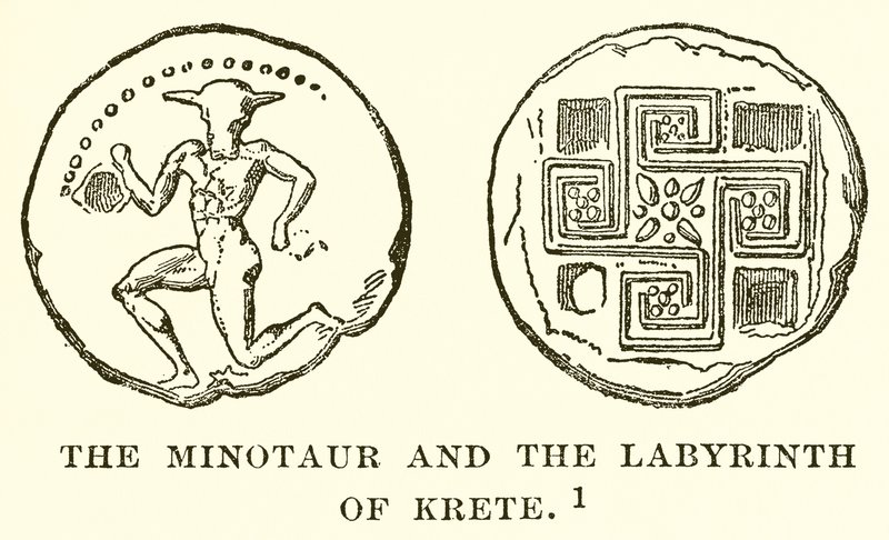 De Minotaurus en het labyrint van Kreta door English School