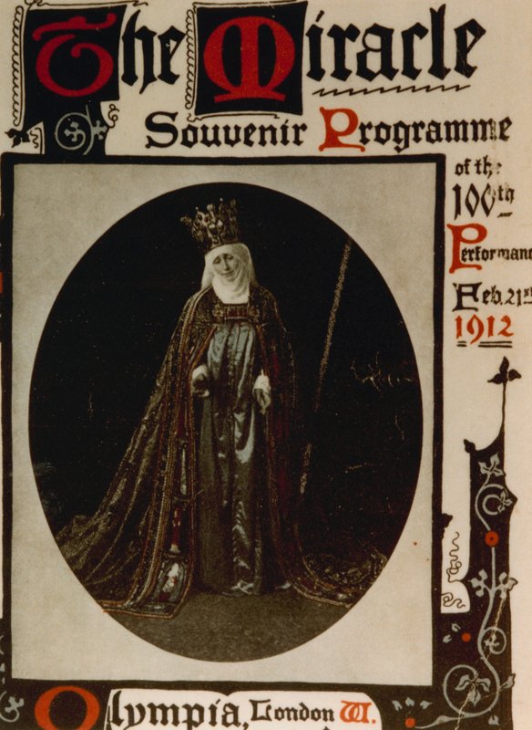 Het Wonder geproduceerd in Olympia door Max Reinhardt in 1912 met een cast van 1500. Programma door English School