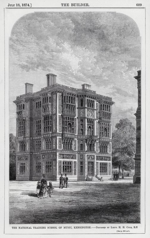 De Nationale Muziekschool, Kensington (gravure) door English School