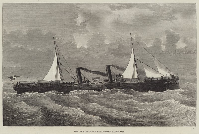 De nieuwe Antwerpse stoomboot Baron Osy door English School