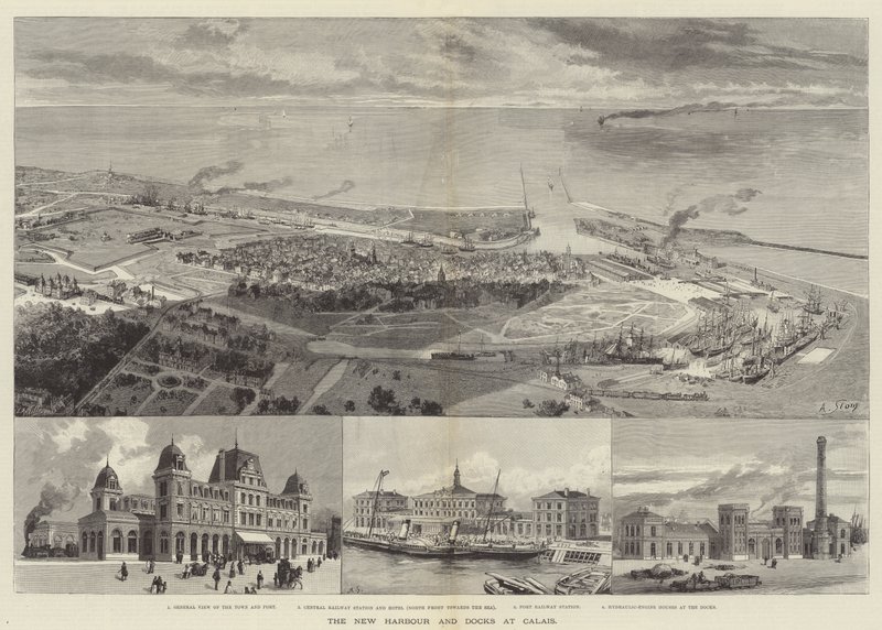 De nieuwe haven en dokken in Calais door English School