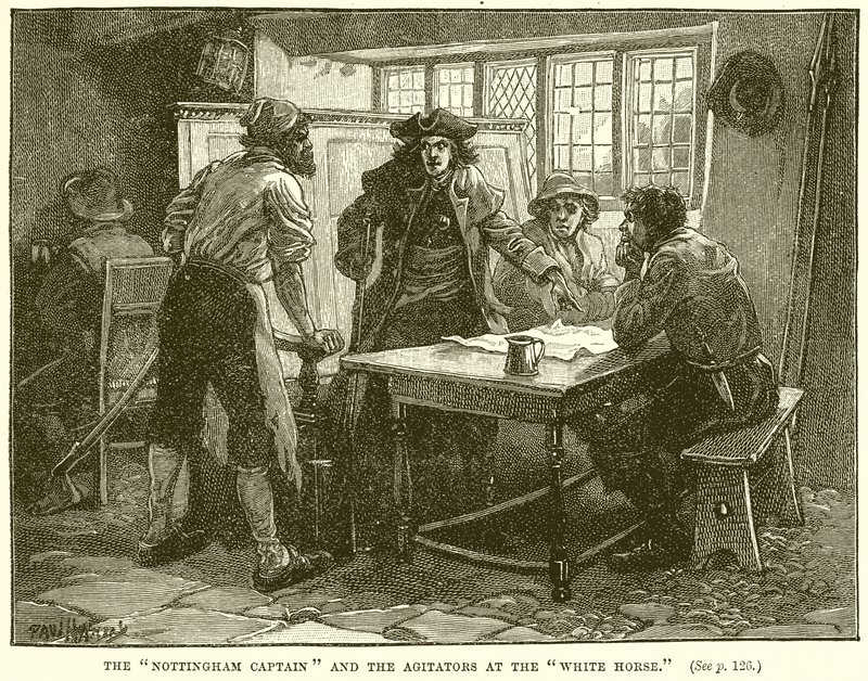 De Nottingham-kapitein en de agitatoren bij het Witte Paard door English School
