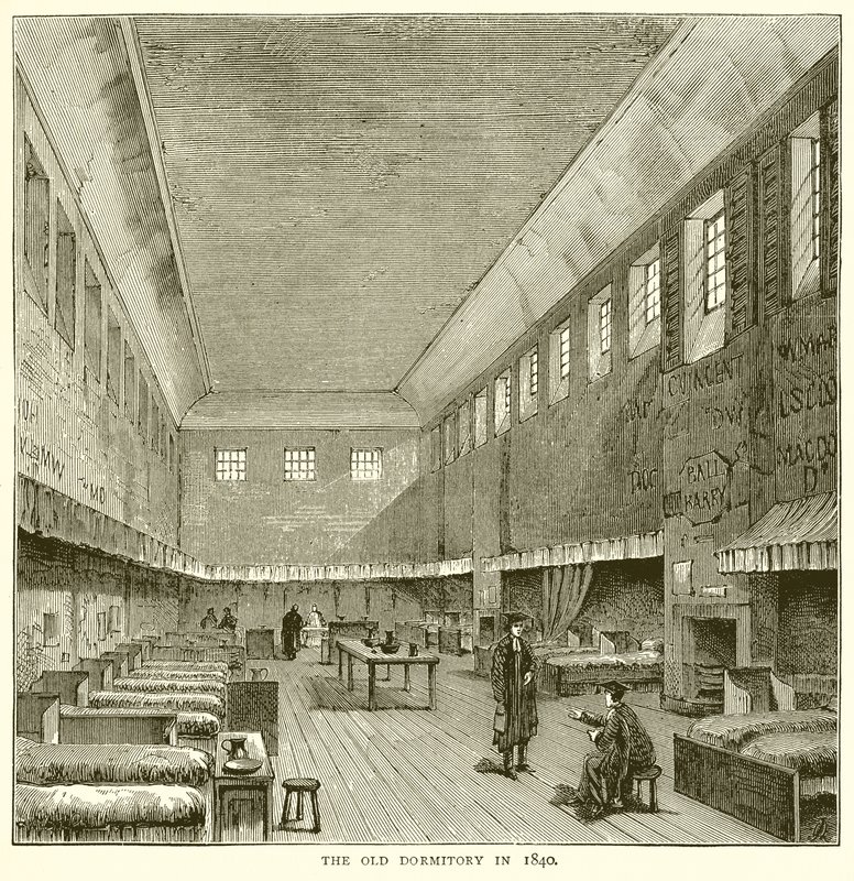De Oude Slaapzaal in 1840 door English School