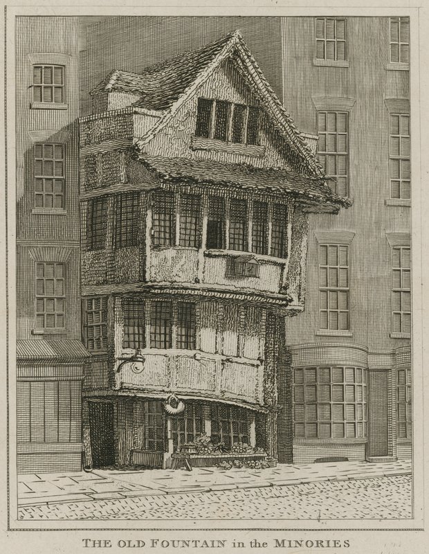 De oude fontein in de Minories, Londen door English School