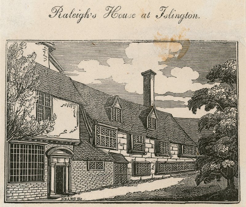 The Old Pied Bull (achterkant), huis van Sir Walter Raleigh door English School