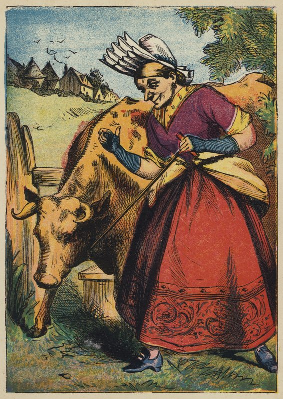 De oude vrouw en de koe door English School