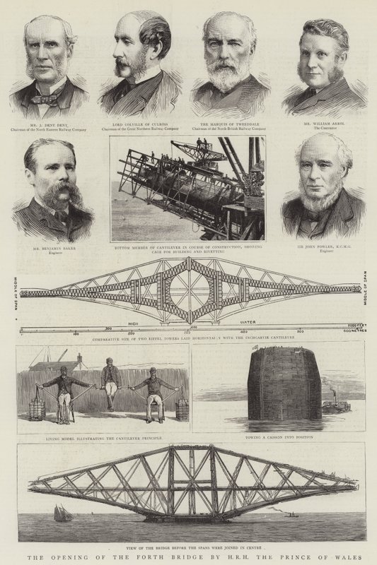 De opening van de Forth Bridge door ZKH de Prins van Wales door English School