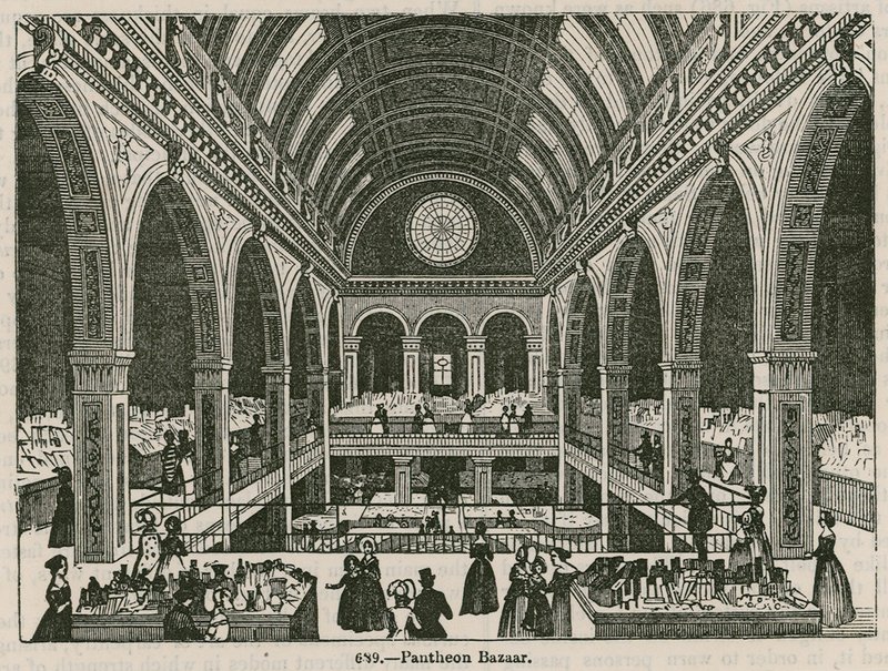 Het Pantheon Bazaar, Oxford Street, Londen door English School