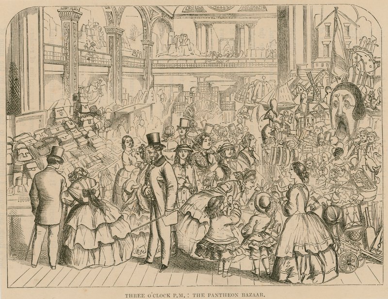 Het Pantheon Bazaar, Oxford Street, Londen door English School