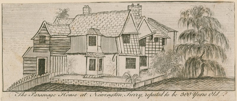 Het pastoriehuis in Newington, Surrey, naar verluidt 300 jaar oud door English School