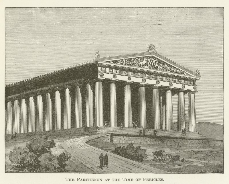 Het Parthenon in de tijd van Pericles door English School