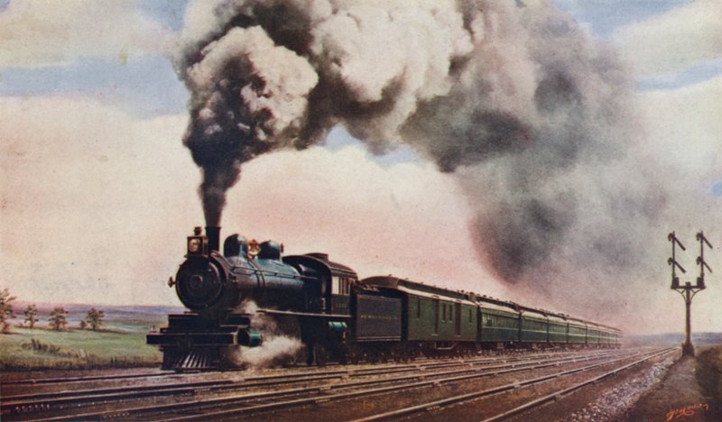 The Pennsylvania Limited op volle snelheid, Pennsylvania Railroad, VS door English School