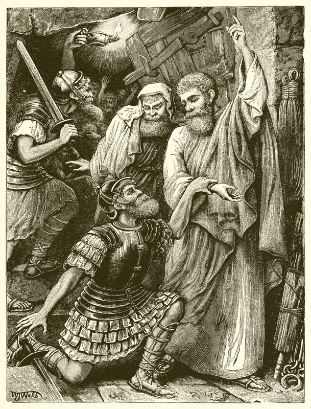 De Cipier van Filippi voor Paulus en Silas door English School