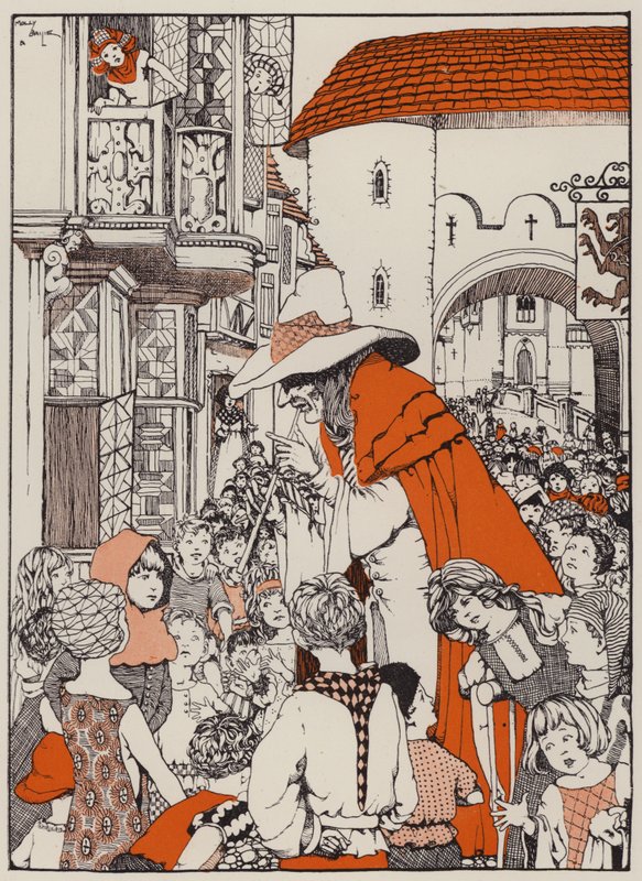 De rattenvanger (kleurenlitho) door English School