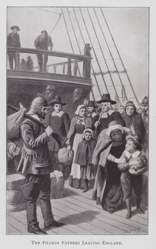 De Pilgrim Fathers verlaten Engeland door English School