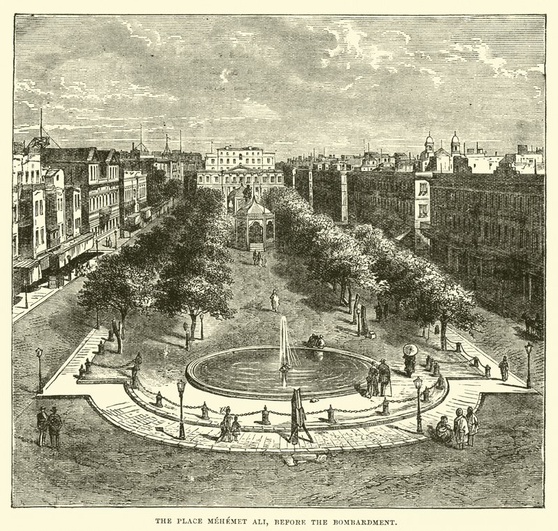 Het Plein Mehemet Ali, voor het Bombardement door English School