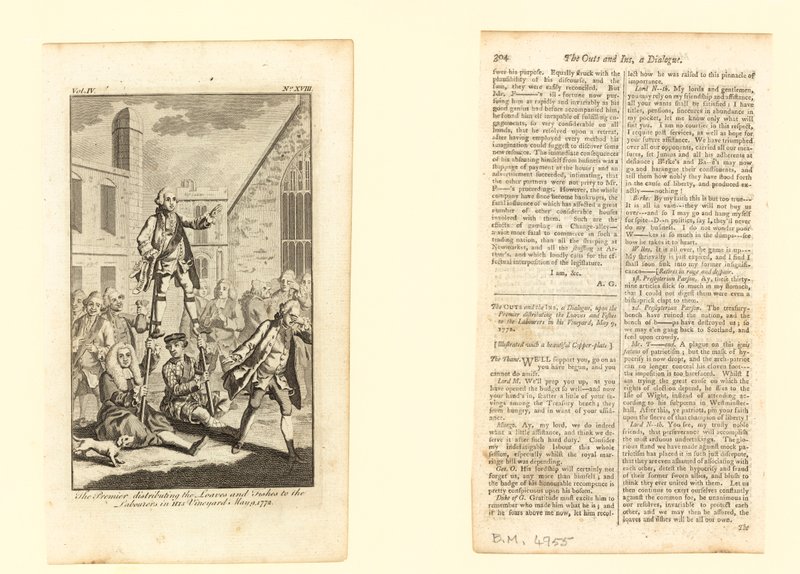 De Premier die de Broden en Vissen uitdeelt aan de Arbeiders in zijn Wijngaard, 9 mei 1772 door English School