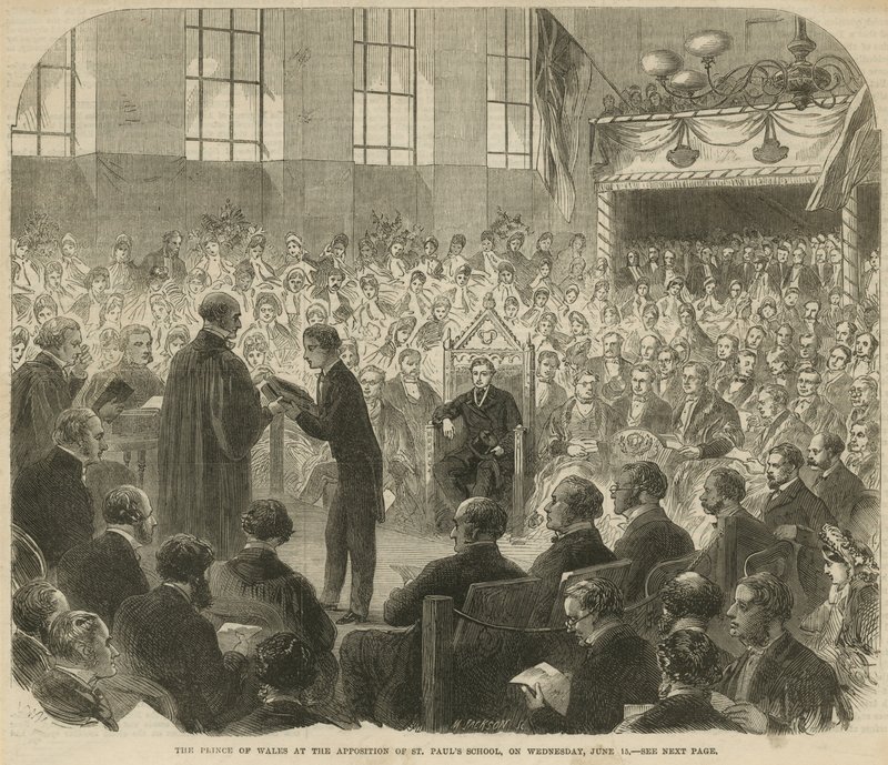 De Prins van Wales bij de appositie van St Paul