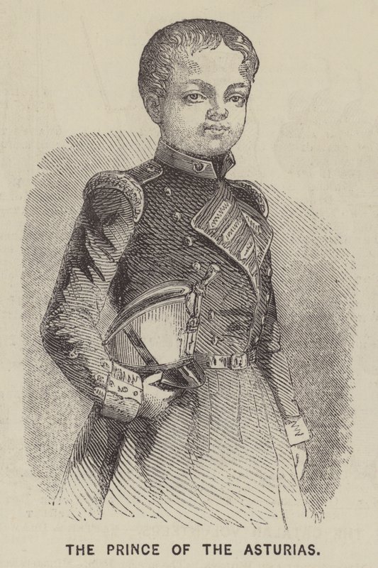 De prins van Asturië (gravure) door English School