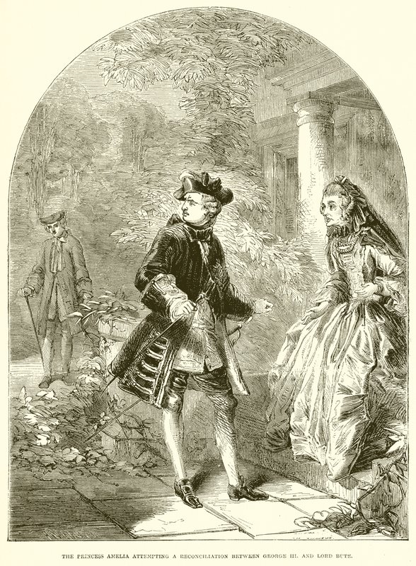 Prinses Amelia probeert een verzoening tussen George III en Lord Bute door English School