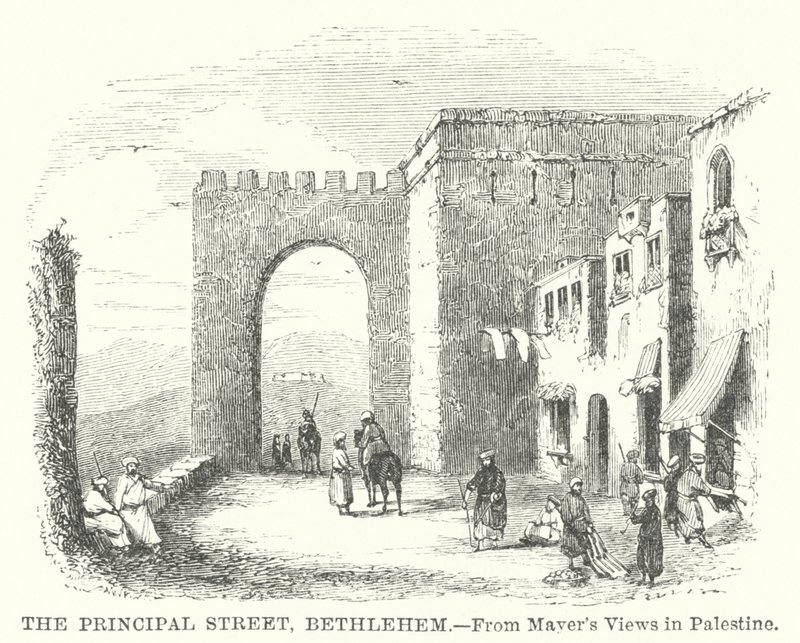 De hoofdstraat, Bethlehem (gravure) door English School