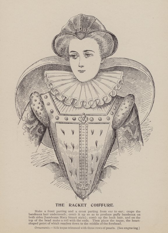 De Racket Coiffure (gravure) door English School