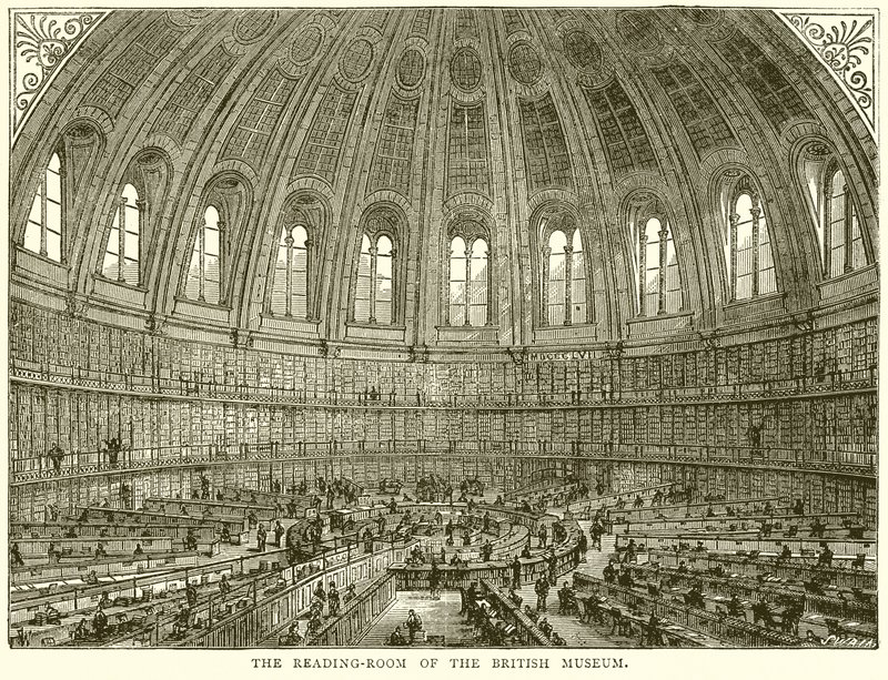 De Leeszaal van het British Museum door English School