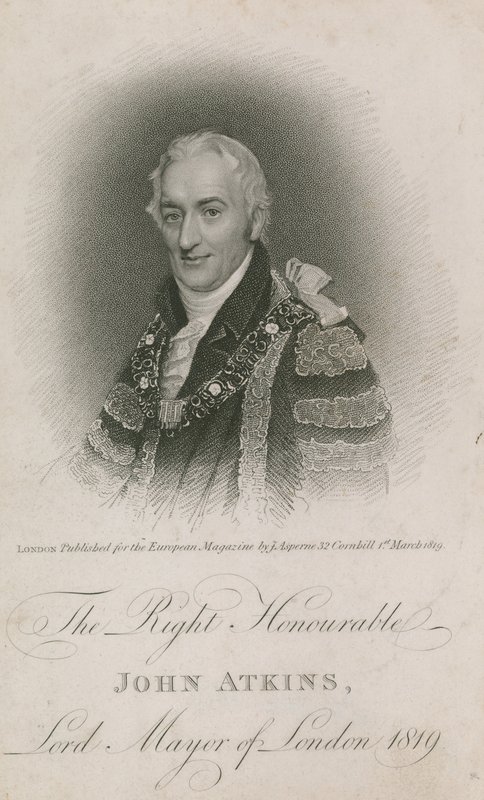 De zeer eerbiedwaardige John Atkins, burgemeester van Londen 1819 door English School