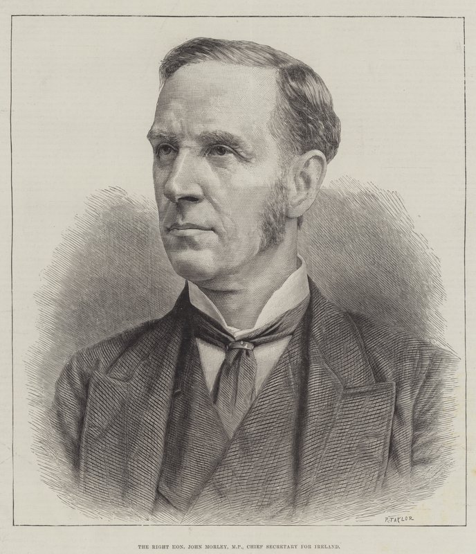 De zeer eerbiedwaardige John Morley, MP, Chief Secretary voor Ierland door English School