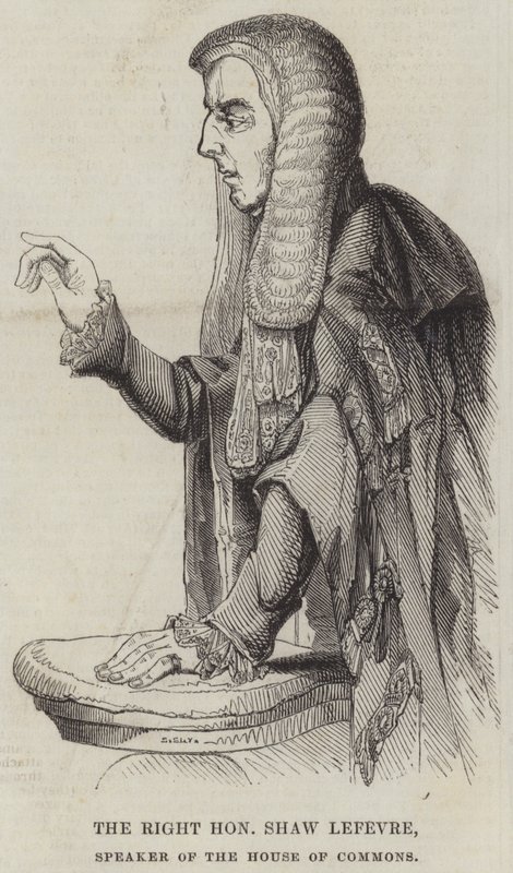 De Eerwaarde Shaw Lefevre, Spreker van het Lagerhuis (gravure) door English School