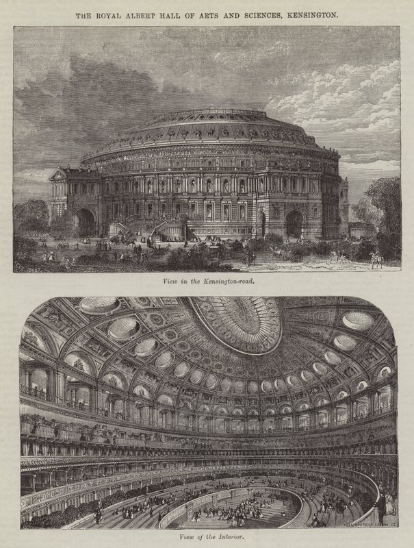 De Royal Albert Hall of Arts and Sciences, Kensington (gravure) door English School
