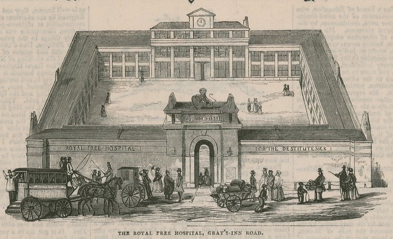 Het Royal Free Ziekenhuis, Grays Inn Road, Londen door English School
