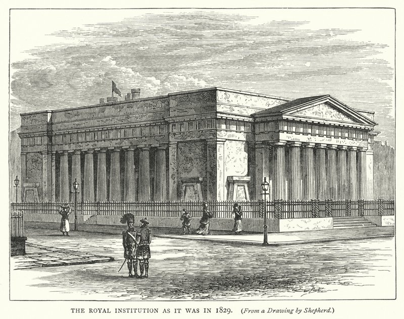 Het Koninklijk Instituut zoals het was in 1829 door English School
