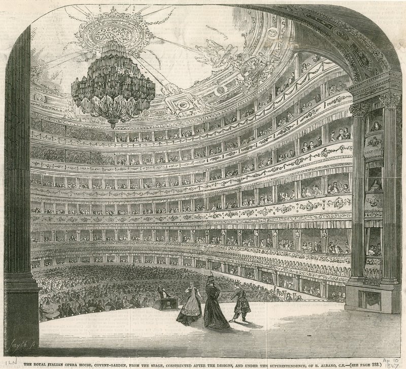 Het Koninklijke Italiaanse Operahuis, Covent Garden, Londen door English School