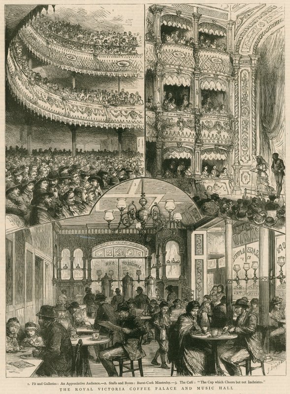 De Royal Victoria Coffee Palace en Music Hall, Londen door English School