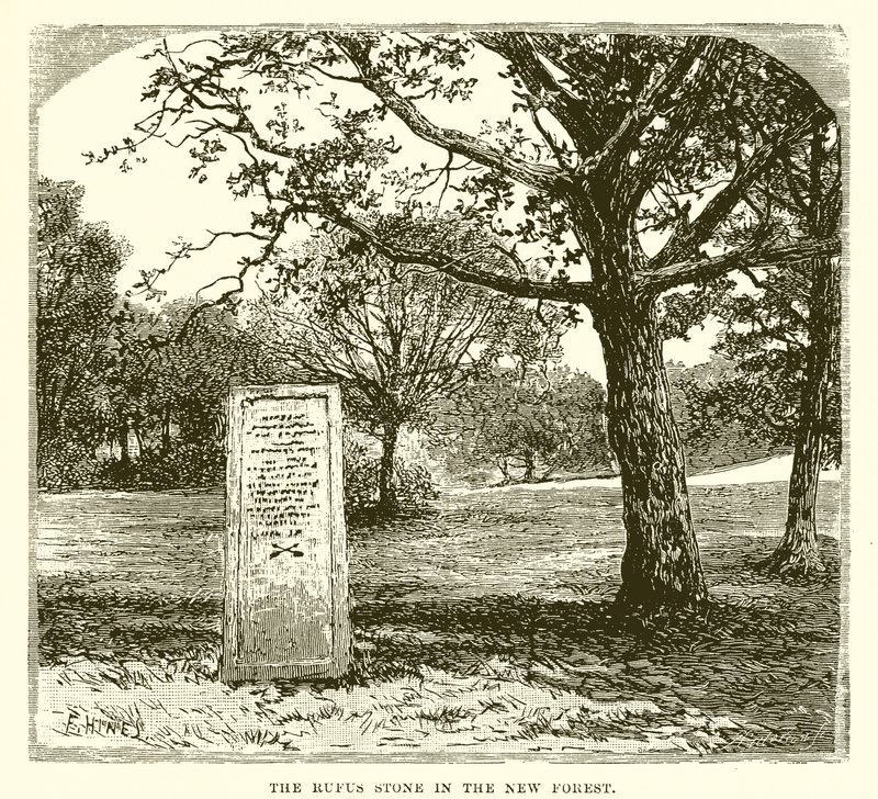 De Rufus-steen in het nieuwe bos door English School