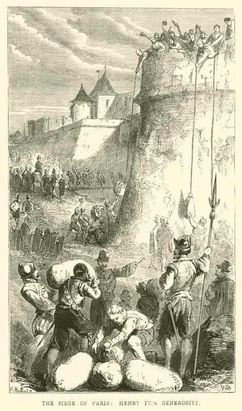 Het beleg van Parijs, de vrijgevigheid van Hendrik IV door English School