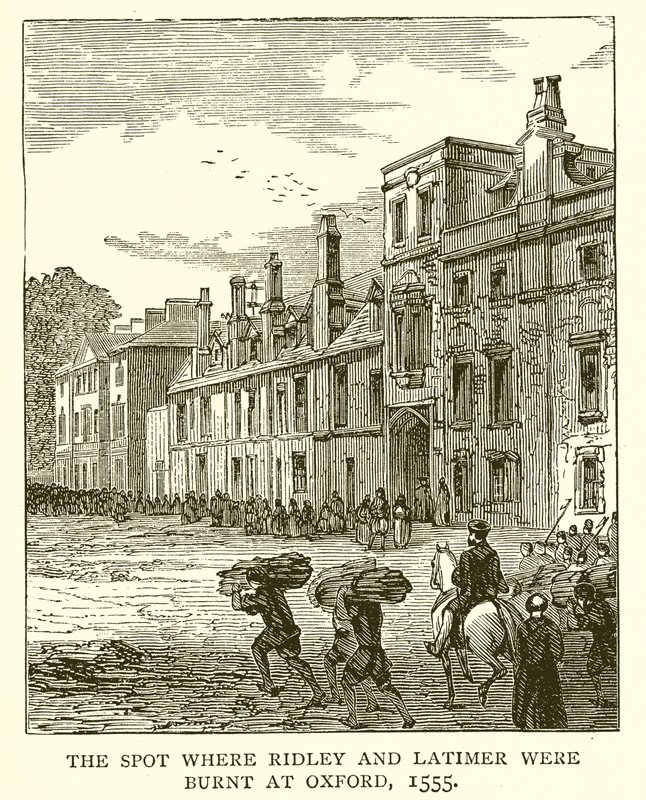 De Plaats waar Ridley en Latimer werden Verbrand in Oxford, 1555 door English School