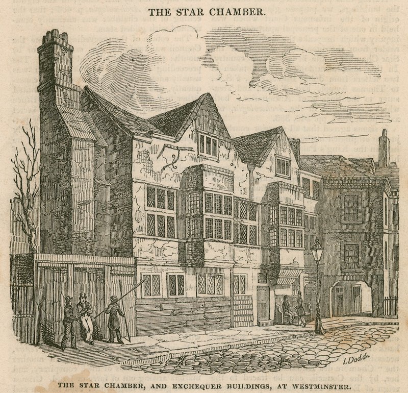 De Sterrenkamer en Schatkistgebouwen in Westminster door English School