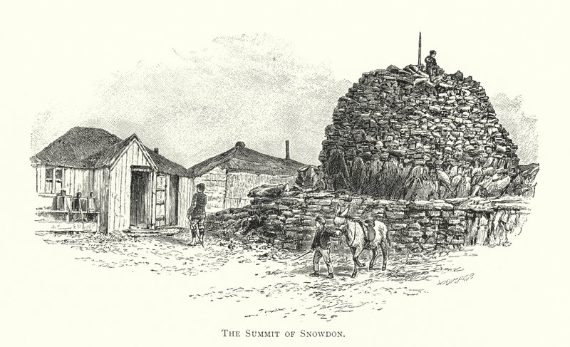 De Top van Snowdon (gravure) door English School