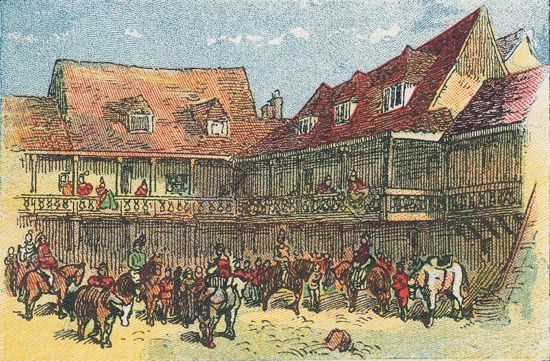 The Tabbard Inn, Southwark door English School
