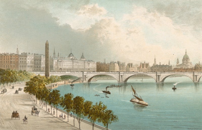 De Thames Embankment--kijkend naar het oosten door English School