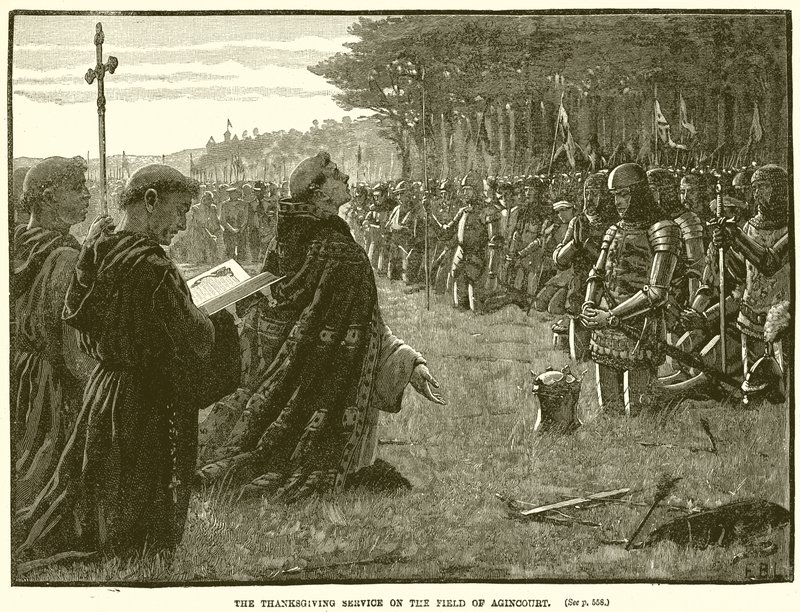 De Dankdienst op het Veld van Agincourt door English School