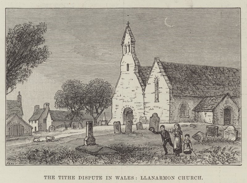 Het tiendebetwist in Wales, Llanarmon Kerk door English School