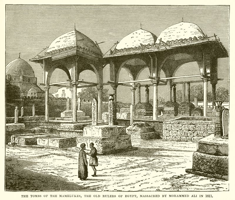 De graven van de Mammelukken, de oude heersers van Egypte, vermoord door Mohammed Ali in 1811 door English School
