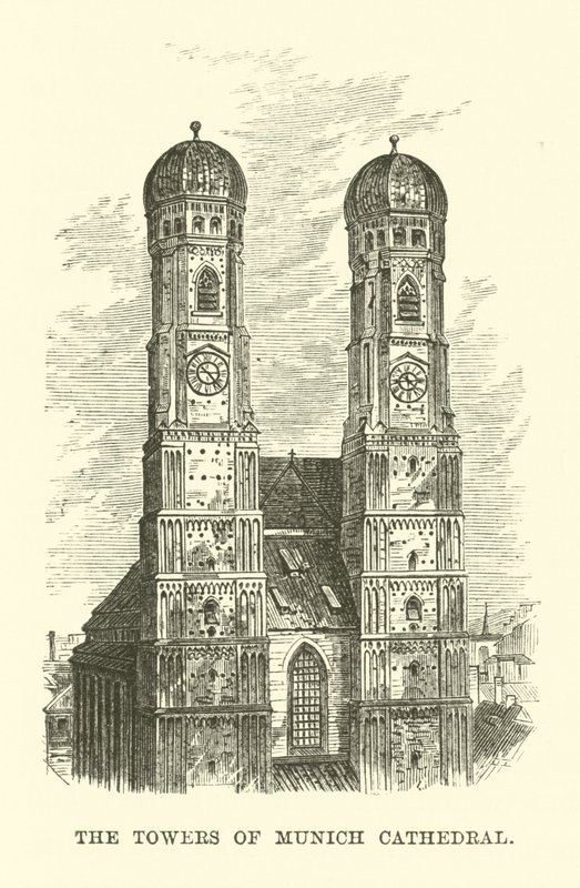 De Torens van de Kathedraal van München door English School