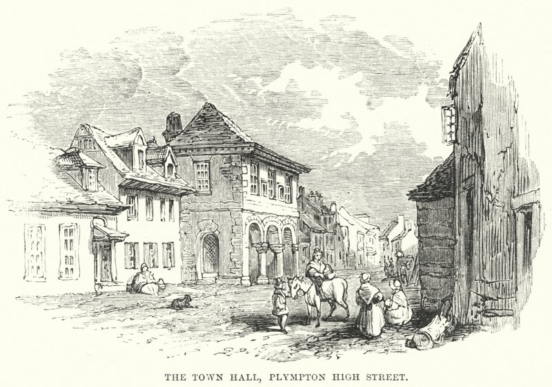 Het Stadhuis, Plympton High Street (gravure) door English School